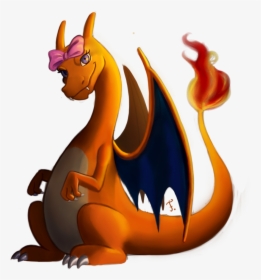 Female Charizard Cute , Png Download - Female Charizard Fan Art, Transparent Png, Free Download