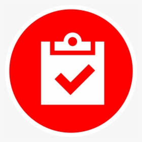 Icon White Red Bkgd Checklist - Icono Circular De Youtube, HD Png Download, Free Download