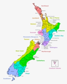 New Zealand Regional Map, HD Png Download, Free Download