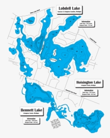 Bennett, Lobdell & Hoisington 3d Lake Map - Lobdell Lake Depth Map, HD Png Download, Free Download