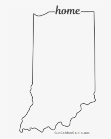 Free Indiana Outline With Home On Border, Cricut Or - Line Art, HD Png Download, Free Download
