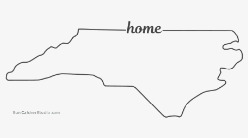 Free North Carolina Outline With Home On Border, Cricut - Line Art, HD Png Download, Free Download