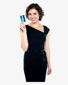 Women Holding Credit Card Png Image - Woman Holding Card Png, Transparent Png, Free Download