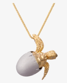 Yellow Gold Turtle Hatchling In White Gold Egg With - Locket, HD Png Download, Free Download
