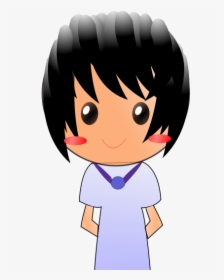 Cartoon Guy With Black Hair Vector Image - Shyness, HD Png Download, Free Download