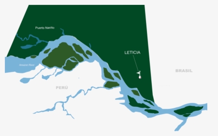 Mapa Leticia- Amazonas Y El Rio Amazonas - Mapa Leticia, HD Png Download, Free Download