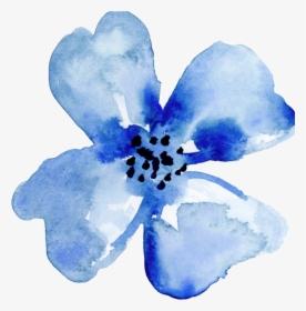 Indigo Plant Png - Watercolor Blue Flower Transparent, Png Download, Free Download