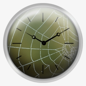 Droplets On Spider Web At Morning - Private Jet Wall Clock, HD Png Download, Free Download