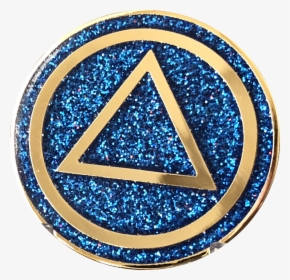 Aa Circle Triangle Logo Reflex Blue Glitter Gold Plated - Lapel Pin, HD Png Download, Free Download