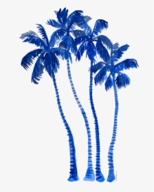 Blue Palm Tree Painting, HD Png Download, Free Download
