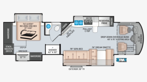 Thor Aria 3601 Floorplan, HD Png Download, Free Download