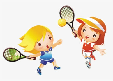 Tennis Girl Play Child Clip Art - Playing Tennis Clipart Png, Transparent Png, Free Download