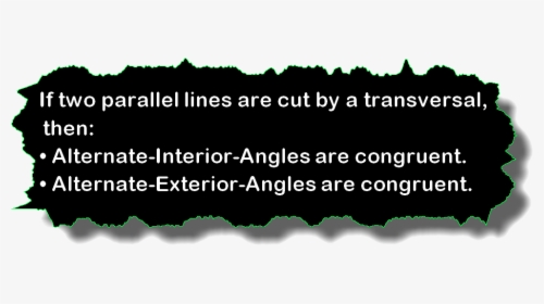 If Two Parallel Lines Are Cut By A Transversal, Then - Graphic Design, HD Png Download, Free Download