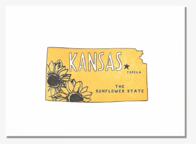 Kansas State Print - Kansas Sunflower State, HD Png Download, Free Download