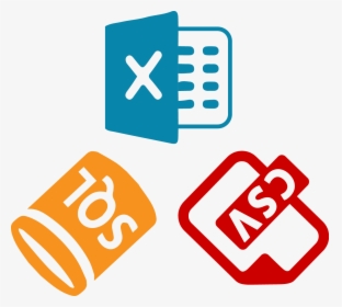 Graphic Illustrating Excel, Csv, And Sqlserver Export, HD Png Download, Free Download