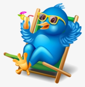 Twitter Vector Icons Massive Icon Set - Bird Cartoon In Beach Chair, HD Png Download, Free Download