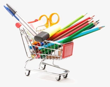 Utiles-escolares - Shopping Cart School Supplies, HD Png Download, Free Download