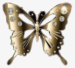 #butterfly #gold #diamonds #precious #beautiful #freetoedit - Papilio, HD Png Download, Free Download