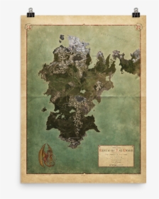Realm Of Tal"dorei Rolled Poster Map, Parchment Background - Map Of Tal Dorei, HD Png Download, Free Download