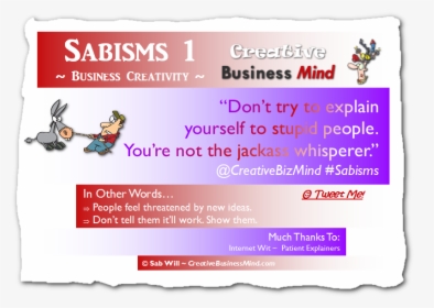 Sabisms For Business Creativity - Event, HD Png Download, Free Download