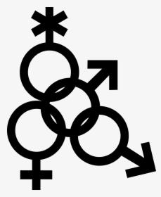 Mars Symbol Interlocked With Nonbinary, Venus And Mars - Female Symbol Png White, Transparent Png, Free Download
