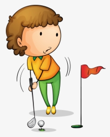 Golf Royalty Free Hole In One Clip - Boy Golf Cartoon Clipart Hole In One, HD Png Download, Free Download