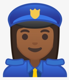 Woman Police Officer Medium Dark Skin Tone Icon - Emoji Policial Png, Transparent Png, Free Download