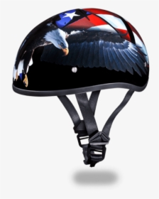 Daytona Men Eagle & American Flag Dot Skull Cap Motorcycle - Helm Painting Form Harley Davidson, HD Png Download, Free Download
