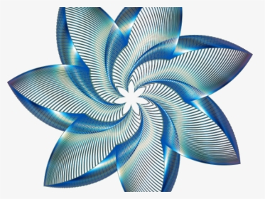 Decorative Line Blue Clipart Flower - Art, HD Png Download, Free Download
