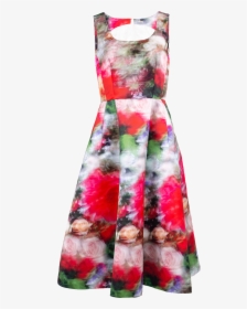 Adam Lippes Floral Print Fluted Dress - Day Dress, HD Png Download, Free Download