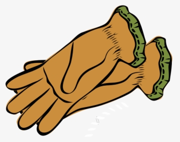 Brown And Green Gloves - Garden Gloves Clip Art, HD Png Download, Free Download