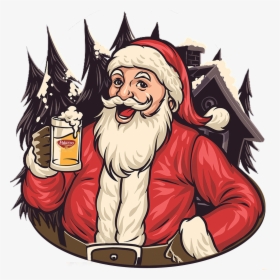 Banner - Santa With A Drink, HD Png Download, Free Download