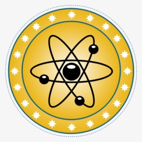 Vector Drawing Of Atomic Badge Set In Gold - Transparent Background Atom Model Clipart, HD Png Download, Free Download