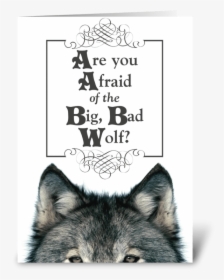 Big Bad Wolf Greeting Card - High Resolution Wolf High Quality, HD Png Download, Free Download