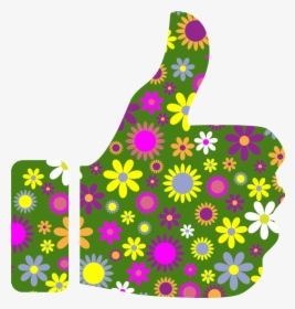 Flora,leaf,flower - Thumbs Up With Flowers, HD Png Download, Free Download