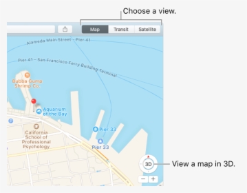 Click Map Or Satellite In The Toolbar To Change Your - Change Apple Map View, HD Png Download, Free Download