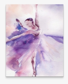 Ballet Dancer Watercolor Painting - Purple Ballerina, HD Png Download, Free Download
