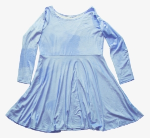 Sky Blue Velvet Skater Dress - Day Dress, HD Png Download, Free Download