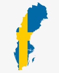 Waterfalls In Sweden - Sweden Map With Flag, HD Png Download, Free Download