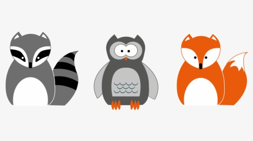 Raccoon Owl And Fox Clip Arts - Fox And Raccoon Cartoon, HD Png Download, Free Download