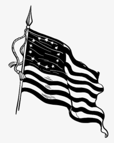 American Revolutionary War Flags Black And White, HD Png Download, Free Download