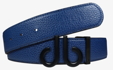 Full Grain Leather Belt In Blue With Matte Black ‘db’ - Designer Belt, HD Png Download, Free Download