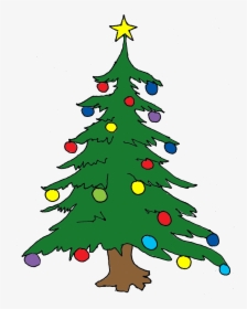 Clipart Of Santa, Oregon And Mas - Christmas Tree In Drawing, HD Png Download, Free Download