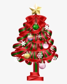 Red Christmas Tree Clipart Png, Transparent Png, Free Download
