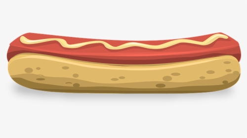 Hot Dog, Hotdog, Sausage, Food, Meat, Lunch, Snack - Horizontal Hot Dog, HD Png Download, Free Download