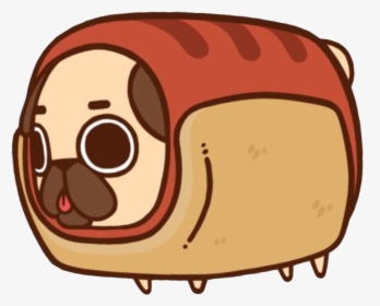 Transparent Hot Dog Cartoon Png - Puglie Pug Hot Dog, Png Download, Free Download
