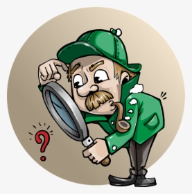 Detective, Searching, Man, Search, Magnifying - Cartoon Man With Magnifying Glass, HD Png Download, Free Download
