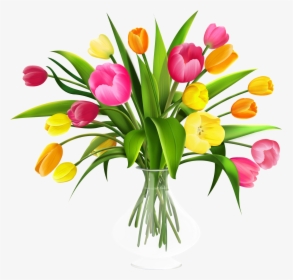 Beautiful Flower Vase With Flowers Png - Flower Bouquet Png, Transparent Png, Free Download