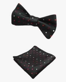 Black, White And Red Polka Dot Bow Tie And Pocket Square - Polka Dot, HD Png Download, Free Download