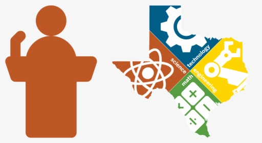 Icon Of A Speaker At A Podium And The Stem Center Texas - Texas, HD Png Download, Free Download